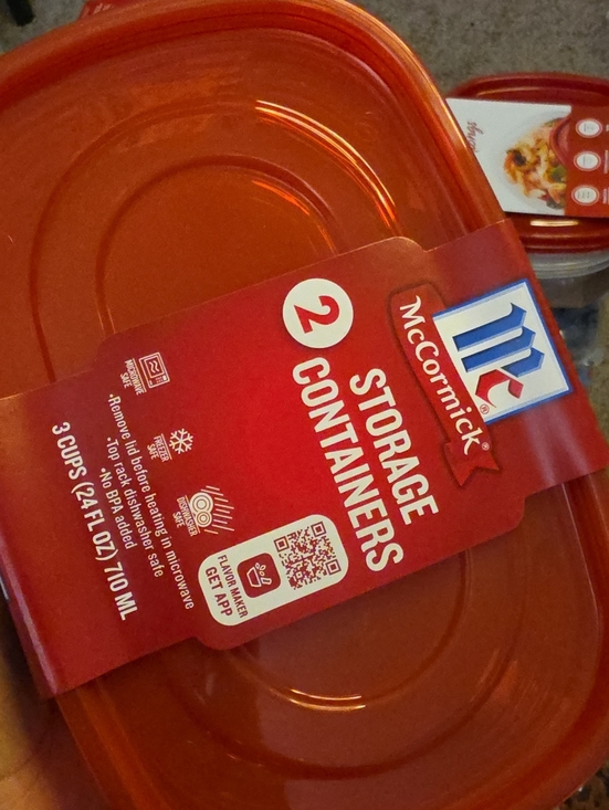 Mccormick Other - McCormick Red Food Storage Containers - Set of 2